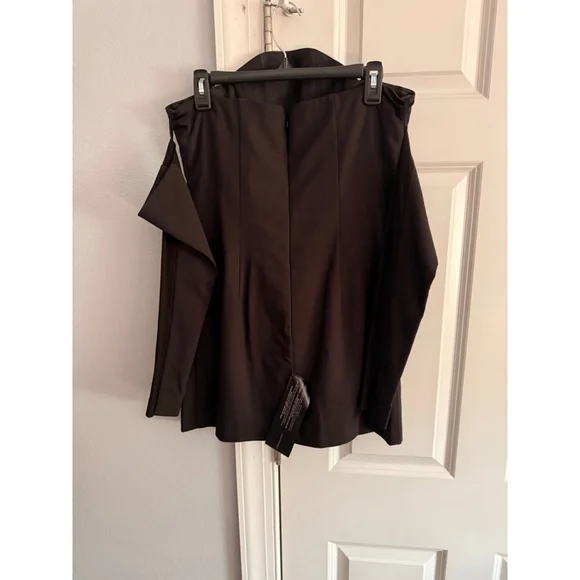 Women's BCBGMAXAZRIA Black Off-the-Shoulder Mini Dress Size 10 - Picture 5 of 9